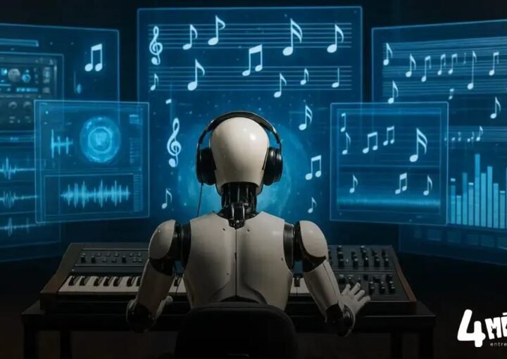 Música artificial: como a IA transforma catálogo, royalties e confiança