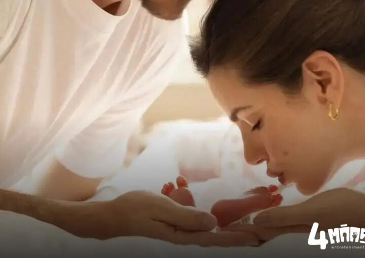 Camila Queiroz e Klebber Toledo anunciam nascimento da filha