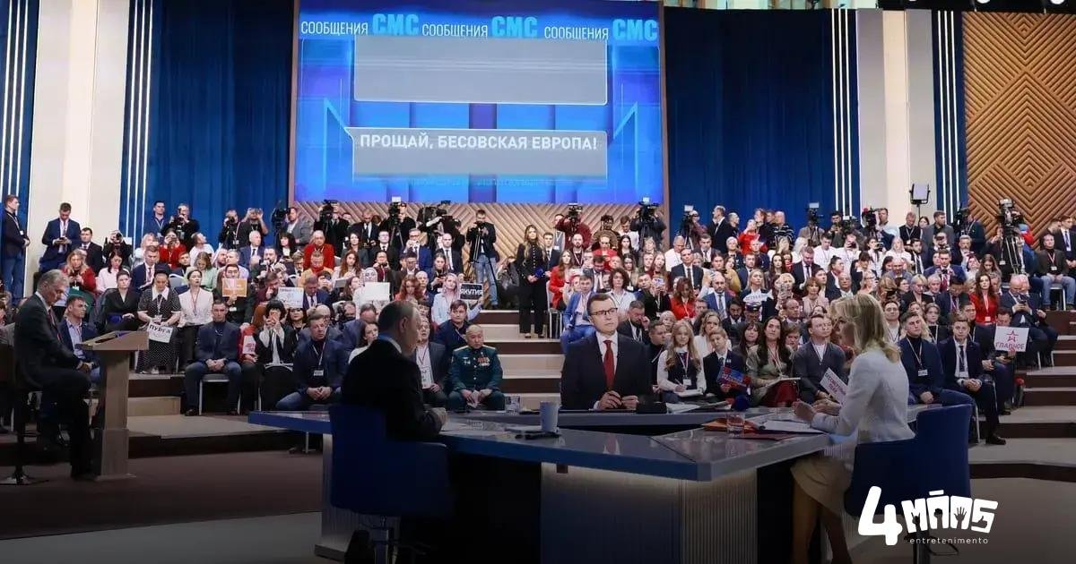 Putin enfrenta perguntas bizarras e mensagens sarcásticas na coletiva