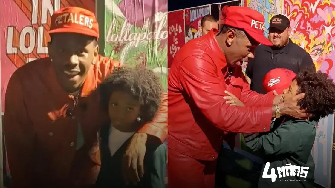 Tyler, The Creator encontra minifã com look 'CHROMAKOPIA' no Lollapalooza