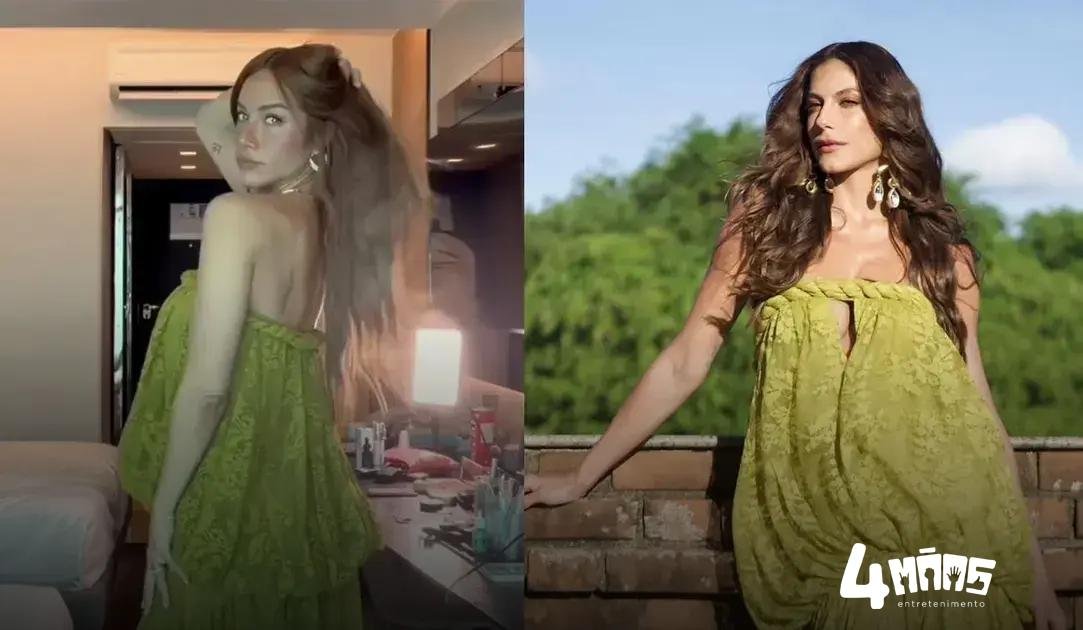 Giovanna Ewbank e Mari Gonzalez usam mesmo vestido pistache no casamento